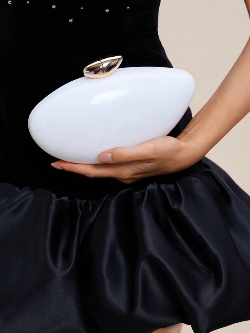 Elegant white evening clutch